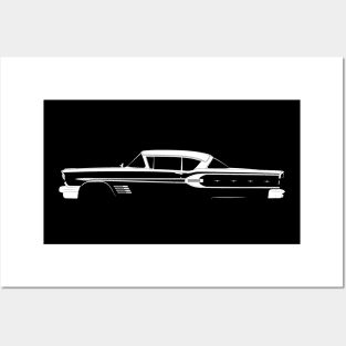 Pontiac Bonneville Custom Sport Coupe (1958) Silhouette Posters and Art